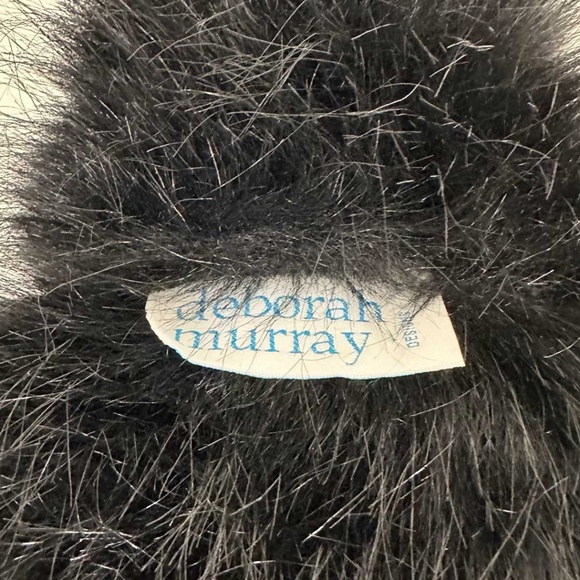 Vintage Deborah Murray 90s y2k Faux Suede Faux Fur Black Penny Lane Mobwife Vest - Picture 10 of 11